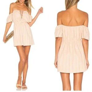 NWT ale by Alessandra Ambrosio Gabriella Off Shoulder Mini Dress in Pink Sz. XS